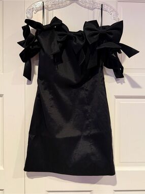 Meshki Black Strapless Cocktail Dress